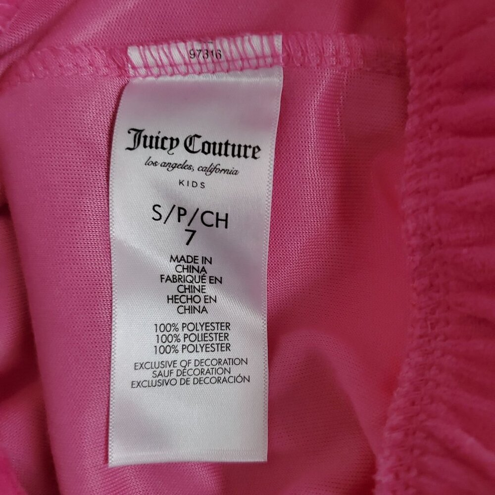 Juicy Couture‎ Kids Girls Philox Pink Velour Hoodie Pullover Sweatshirt Sz 7 NWT - Picture 8 of 14
